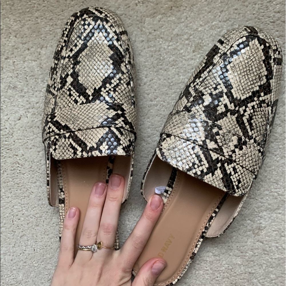 snakeskin mule slides